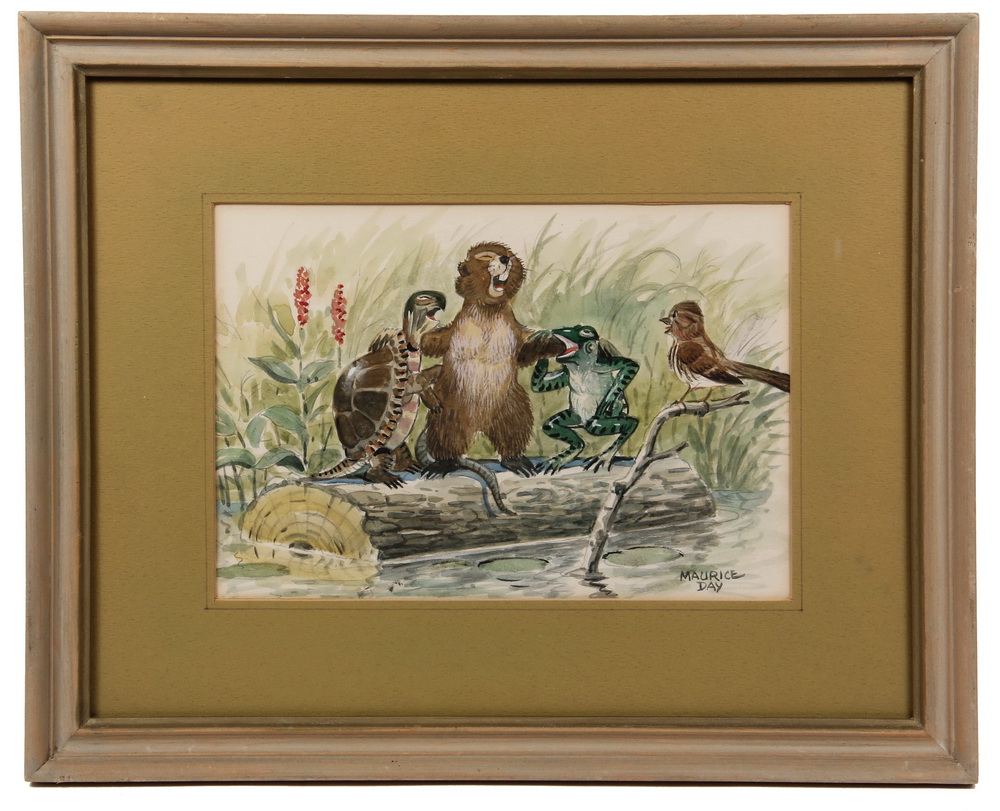 Appraisal: WATERCOLOR - The Quartet by Maurice 'Jake' Day Damariscotta Maine