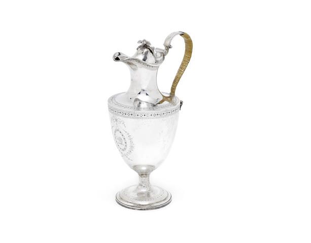 Appraisal: A George III silver ewer by John Denziloe London Waisted