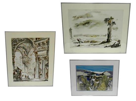 Appraisal: Three works on paper Howard Mortimer Freer American - New