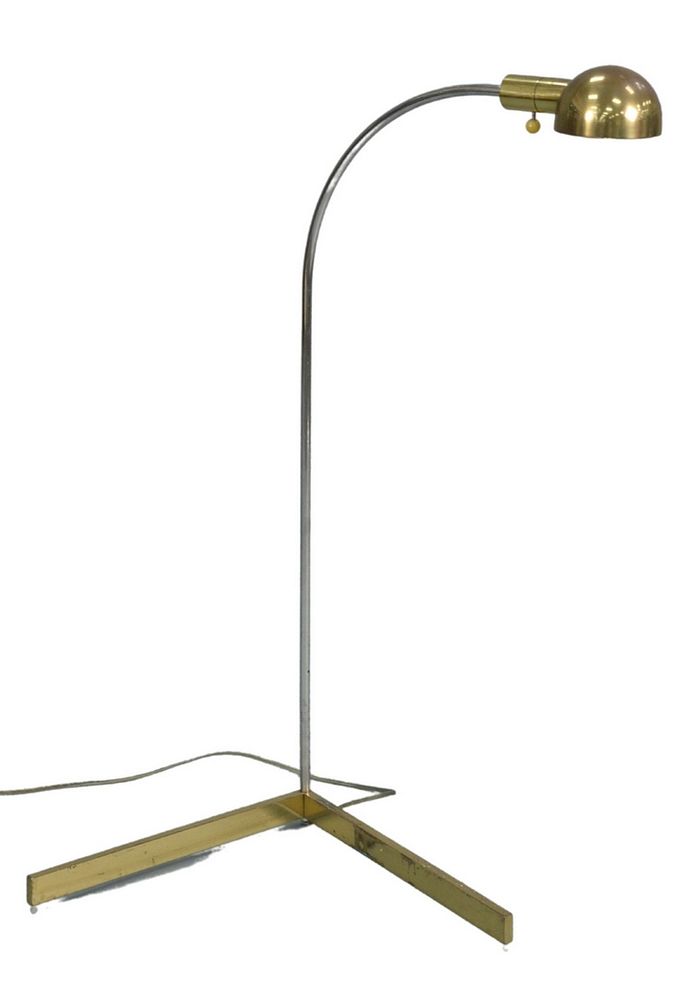 Appraisal: Cedric Hartman Brass and Chrome Floor Lamp marked with impressed