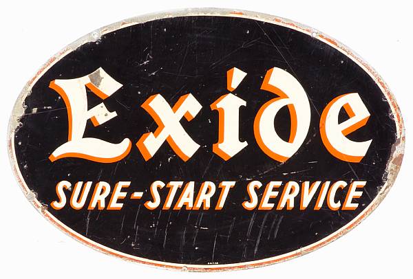 Appraisal: An Exide Sure Start Service sign x in