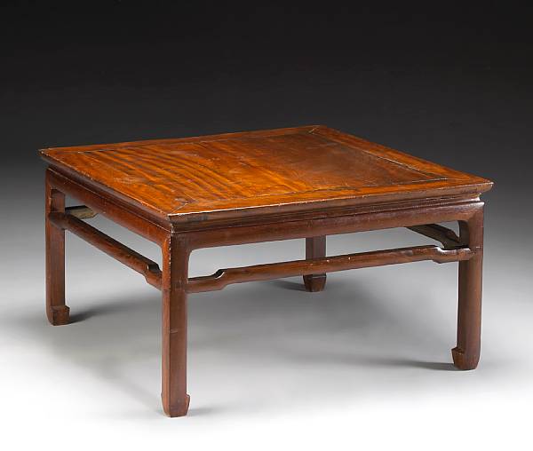 Appraisal: A hardwood low center table Partially made of old elements