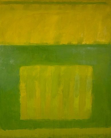 Appraisal: Perle Fine Oil on Canvas Striated Yellow Perle Fine American