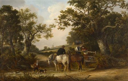 Appraisal: THOMAS SMYTHE - THE FORD Signed oil on canvas cm