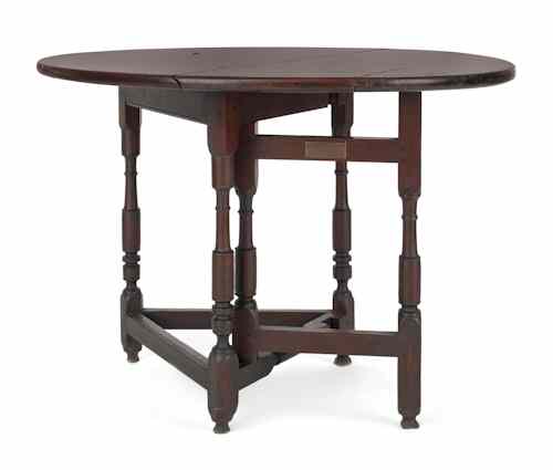 Appraisal: Rare Philadelphia William Mary walnut gateleg table ca with an