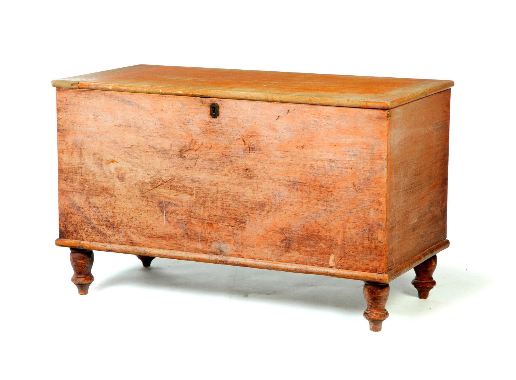 Appraisal: PAINTED BLANKET CHEST American nd quarter- th century Pine with