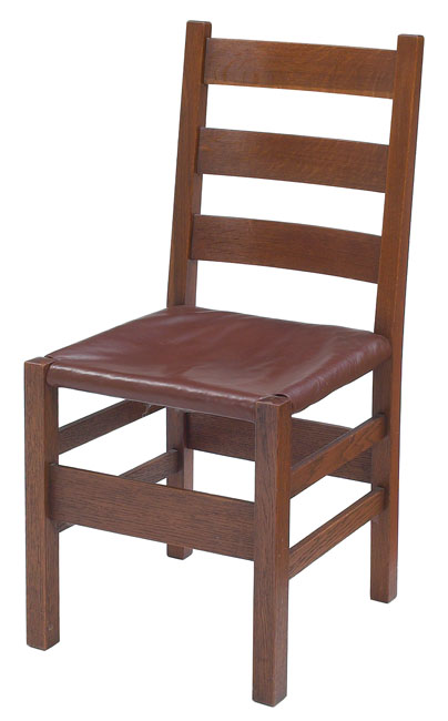 Appraisal: Gustav Stickley side chair ladder-back form with three horizontal slats