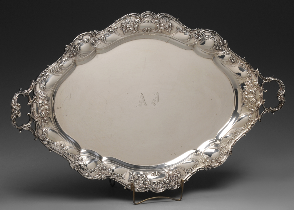 Appraisal: Chantilly-Grand Gorham Sterling Tray American th century oval with handles