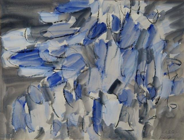 Appraisal: ANTONIO LAGO RIVERA - - 'Azul Gris ' signed and