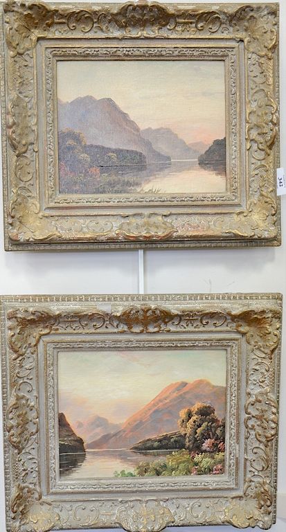 Appraisal: Thomas C Blake b oil on board pair of mountainous