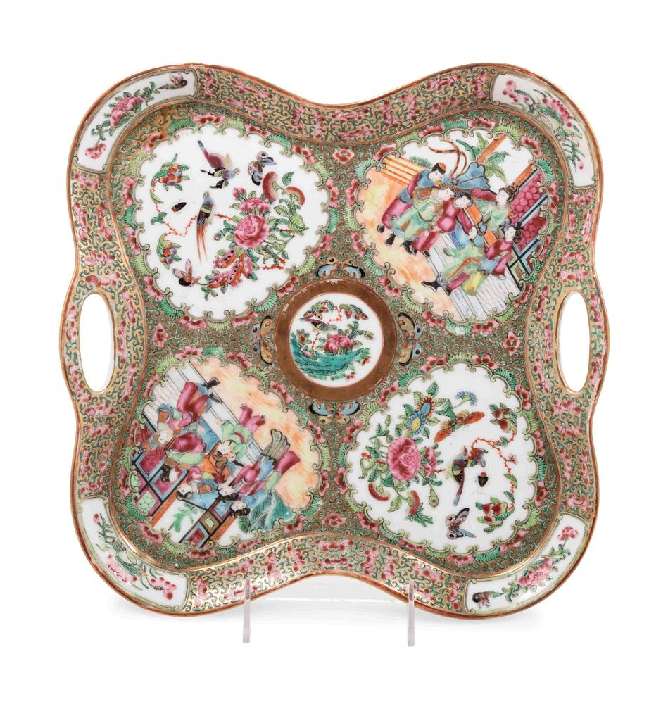 Appraisal: A Rose Medallion Porcelain Tray A Rose Medallion Porcelain Tray