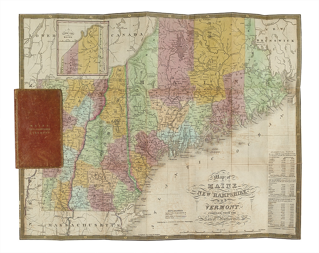 Appraisal: MITCHELL SAMUEL AUGUSTUS Map of Maine New Hampshire and Vermont