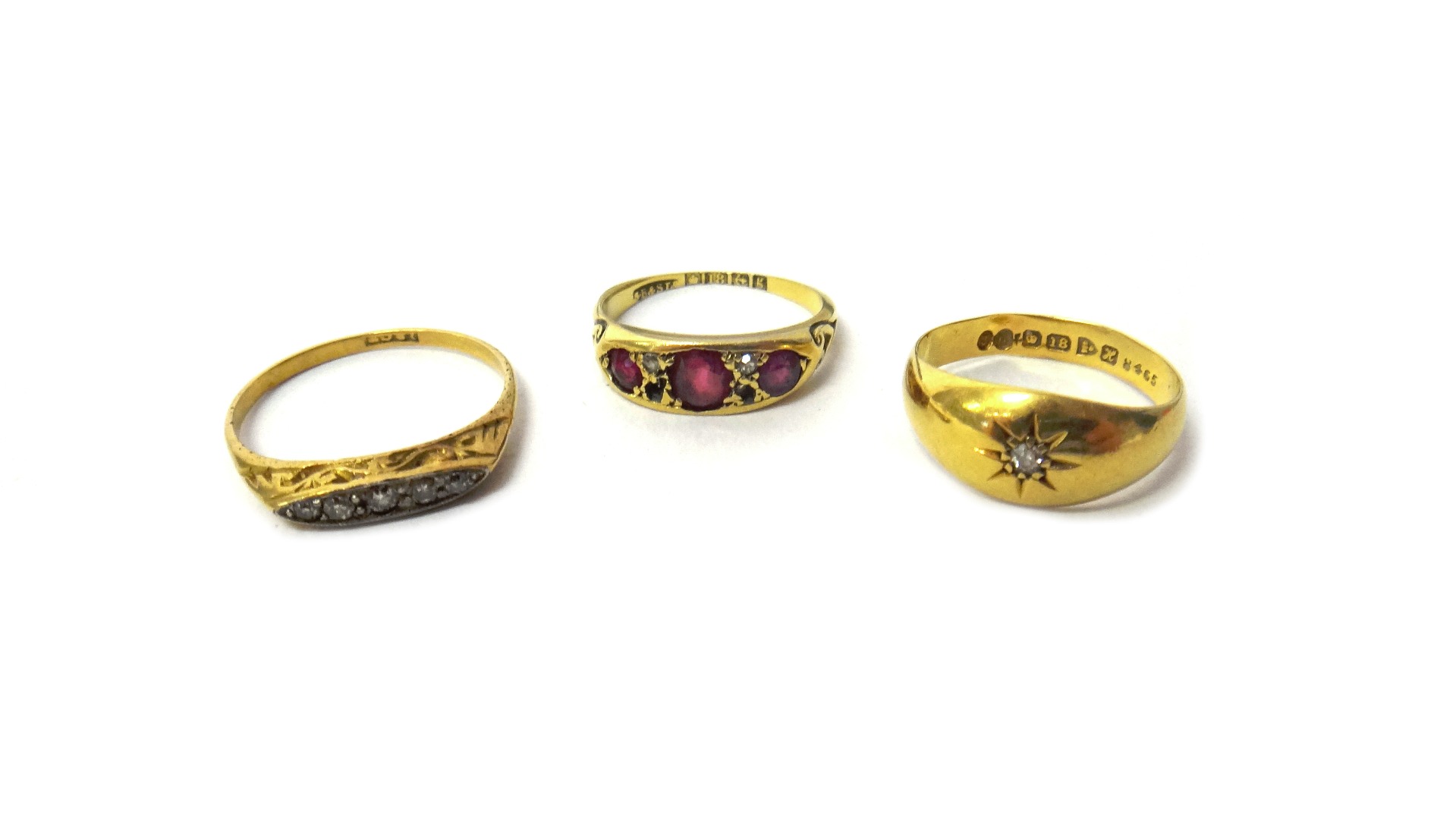 Appraisal: An ct gold ring star gypsy set with a cushion