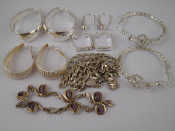 Appraisal: A quantity of white metal tests silver jewellery comprising four