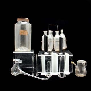 Appraisal: Vintage Grouping of Medical Glassware including two invalid feeders a