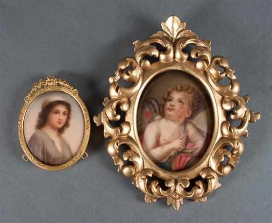 Appraisal: Hutschenreuther painted porcelain oval plaque of Ruth after Charles Landelle