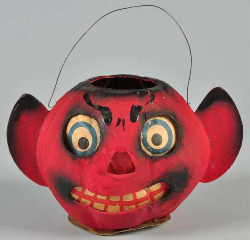 Appraisal: Paper Mache Red Devil Head Jack-O-Lantern Description Marked Germany on