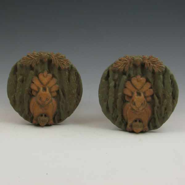 Appraisal: Two P A Lowery squirrel tiles made for the Pottery