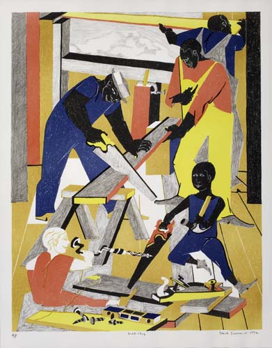 Appraisal: JACOB LAWRENCE Workshop Color lithograph on Rives BFK paper x