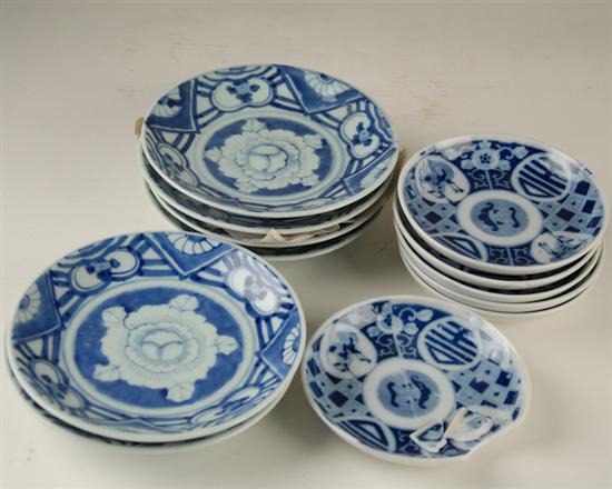 Appraisal: Twelve Pieces of Arita Blue and White Porcelain all shallow