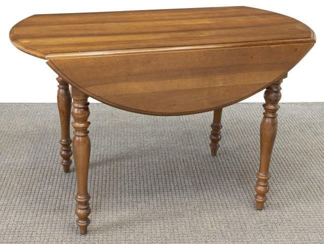 Appraisal: French Louis Philippe fruitwood drop-leaf table th c opening to