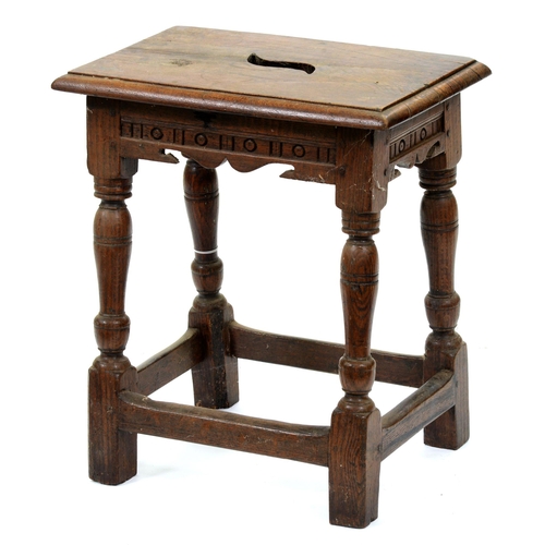 Appraisal: An oak joined stool early th c in Charles II