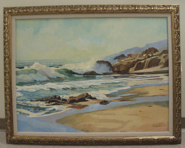 Appraisal: ROBERT BLUE Oregon th century Oil on canvas Coastal scene