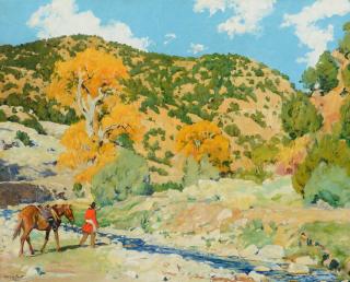 Appraisal: Walter Ufer - Water Crossing the Creekoil on canvas inchessigned