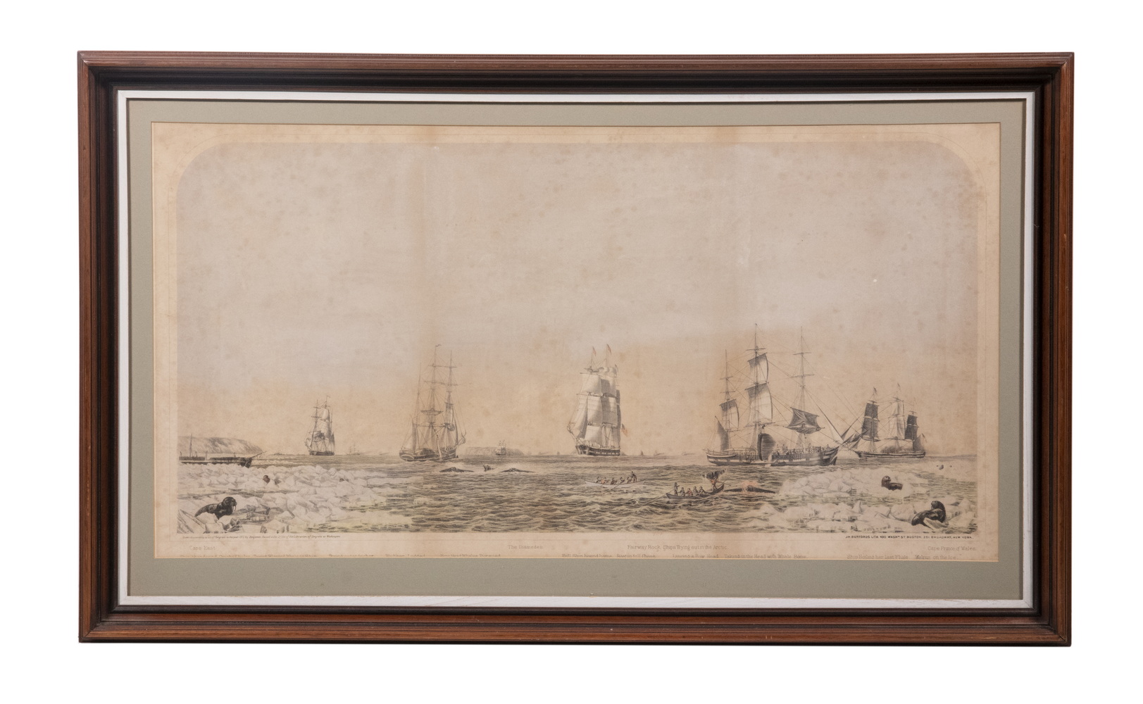 Appraisal: RARE WHALING PRINT BY BENJAMIN RUSSELL MA - Right Whaling