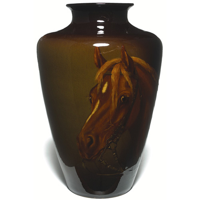 Appraisal: Exceptional Rozane vase massive broad shouldered shape with a brown