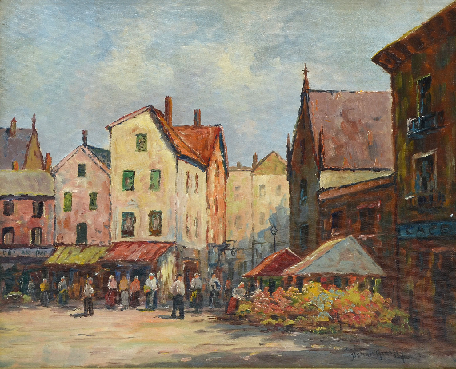 Appraisal: AINSLEY Dennis American - Market in Picardy Oil Canvas ''