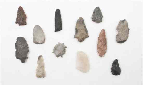 Appraisal: Forty-Seven Native American Arrowheads and Shards of various sizes and