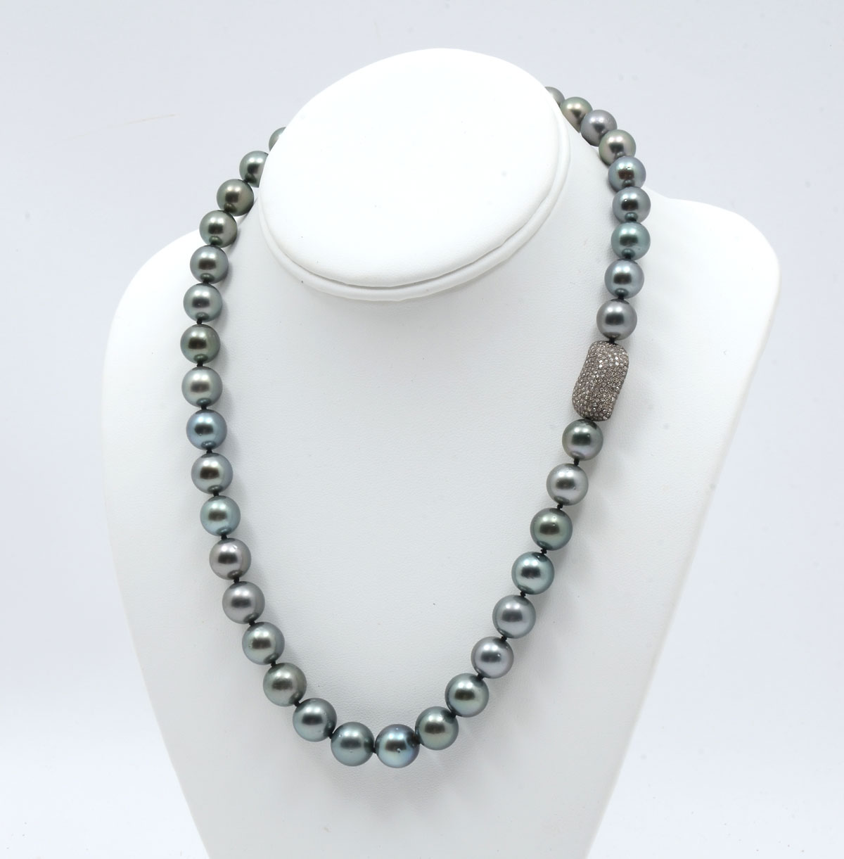 Appraisal: SOUTH SEAS BLACK PEARL NECKLACE WITH K CLASP '' single