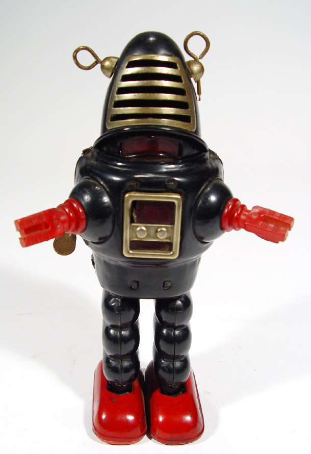 Appraisal: Japanese tinplate clockwork Planet robot with walking action stamped Japan