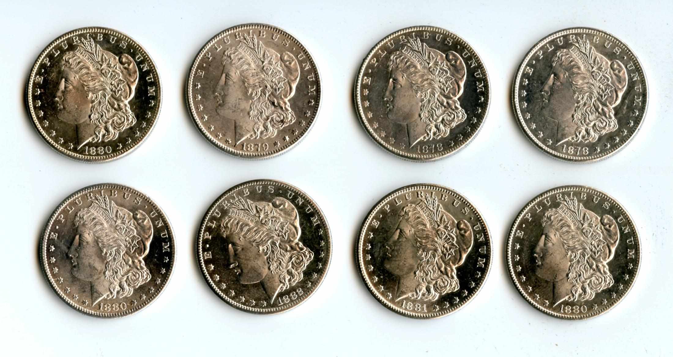 Appraisal: San Francisco Mint Morgan Dollars -S -S -S -S -S