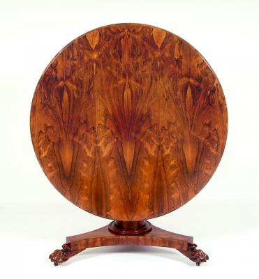 Appraisal: A VICTORIAN ROSEWOOD BREAKFAST TABLE the circular tip up top