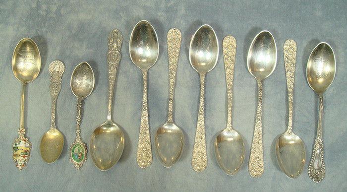 Appraisal: Stieff Rose sterling silver teaspoons engraved verso TO with sterling