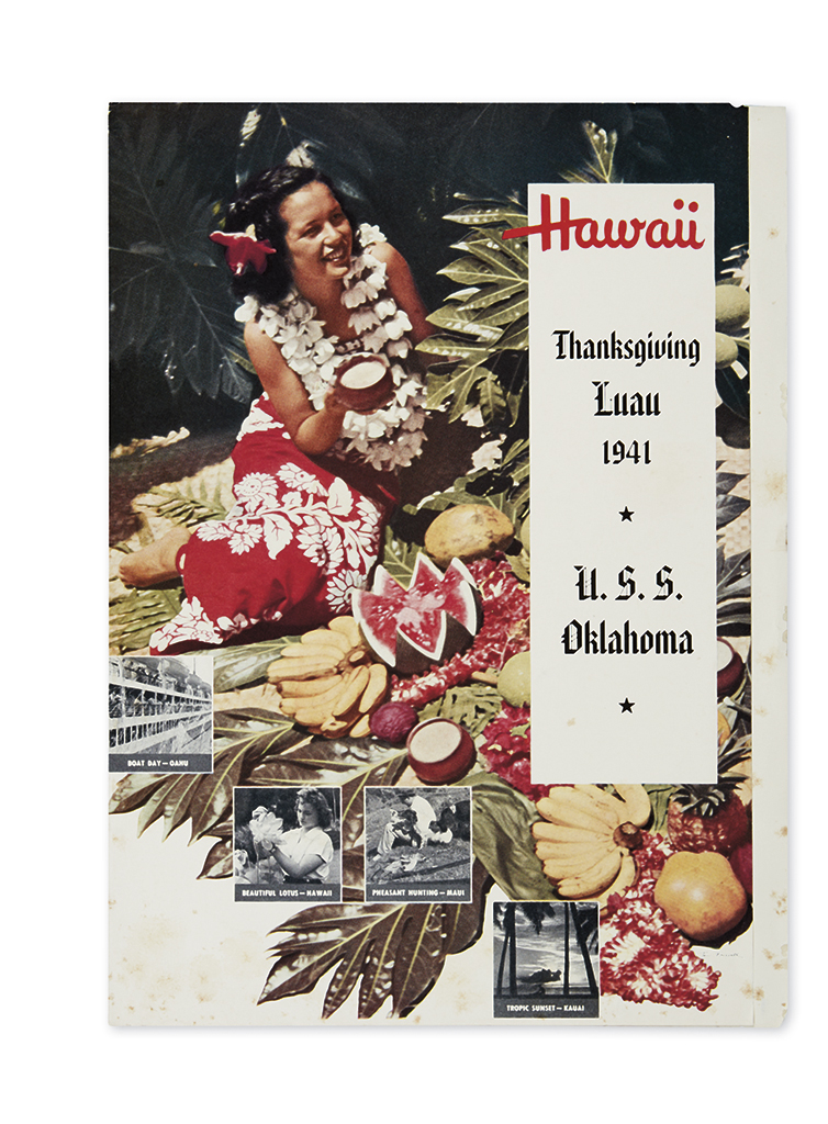 Appraisal: WORLD WAR TWO USS Oklahoma Thanksgiving Luau program shortly before