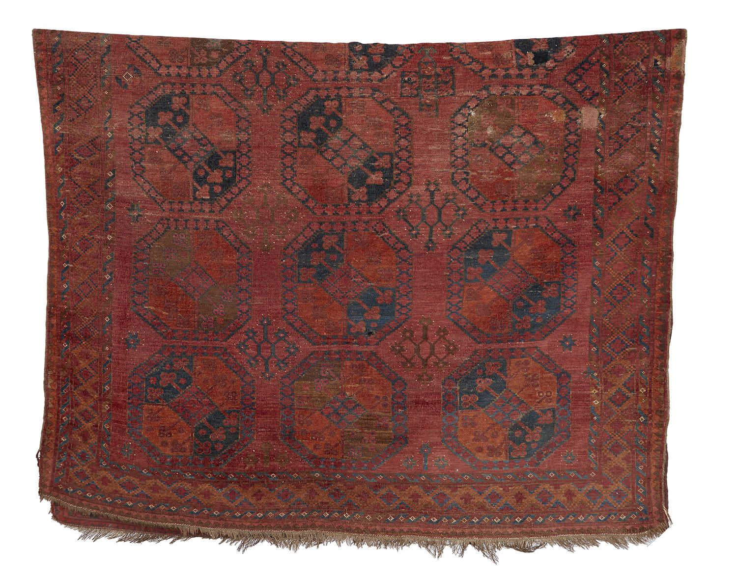 Appraisal: A RARE HAND WOVEN ERSARI TURKMEN CARPET CIRCA Of repeated