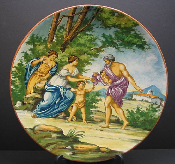 Appraisal: An Italian majolica charger late th century Possibly depicting Jupiter