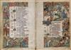 Appraisal: MANUSCRIPT LEAVES Illuminated vellum bifolium from the calendar of a