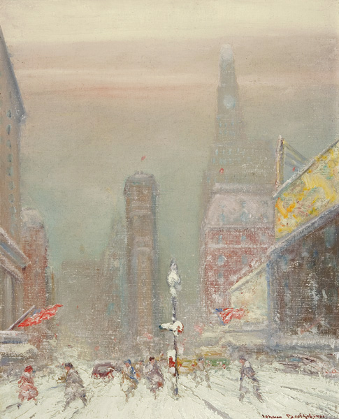 Appraisal: BERTHELSEN JOHANN American - ''Times Square'' oil on canvas x