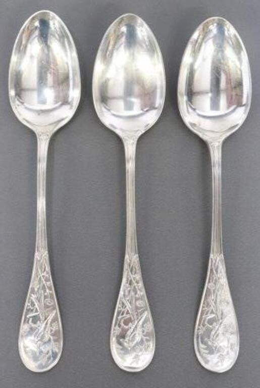 Appraisal: lot of American sterling silver serving spoons Tiffany Company in