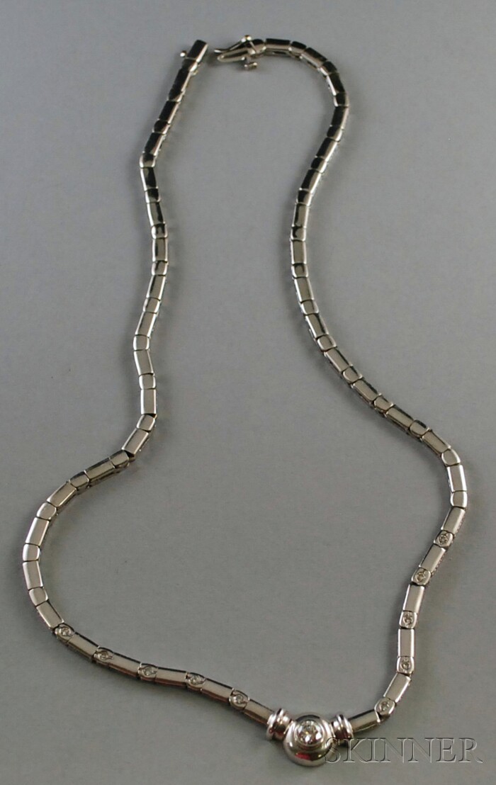 Appraisal: Flexible kt White Gold and Diamond Necklace total dwt lg