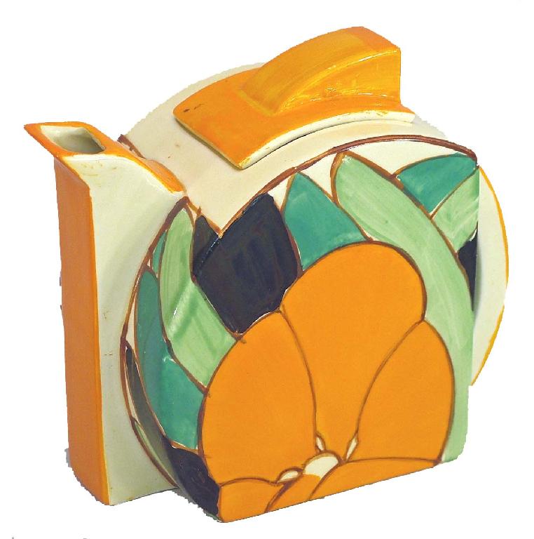 Appraisal: Orange Gardenia' Fantasque Stamford teapot and cover high