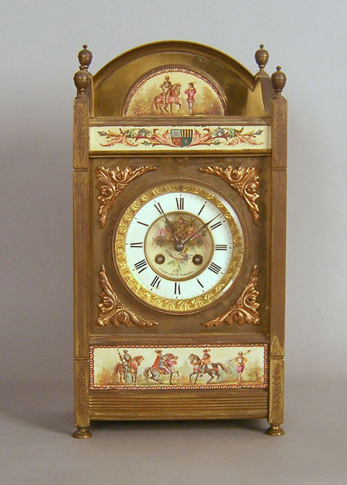 Appraisal: Marti brass mantle clock retailed by Volimer Son Phil h