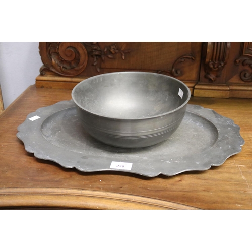 Appraisal: John Somers Pewter tray and bowl approx cm x cm