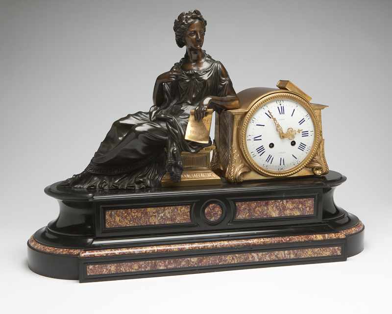 Appraisal: A Napoleon III gilt and patinated bronze marble and slate