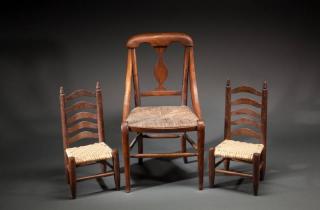 Appraisal: Child's Chair and Diminutive Chair Pair A by by in