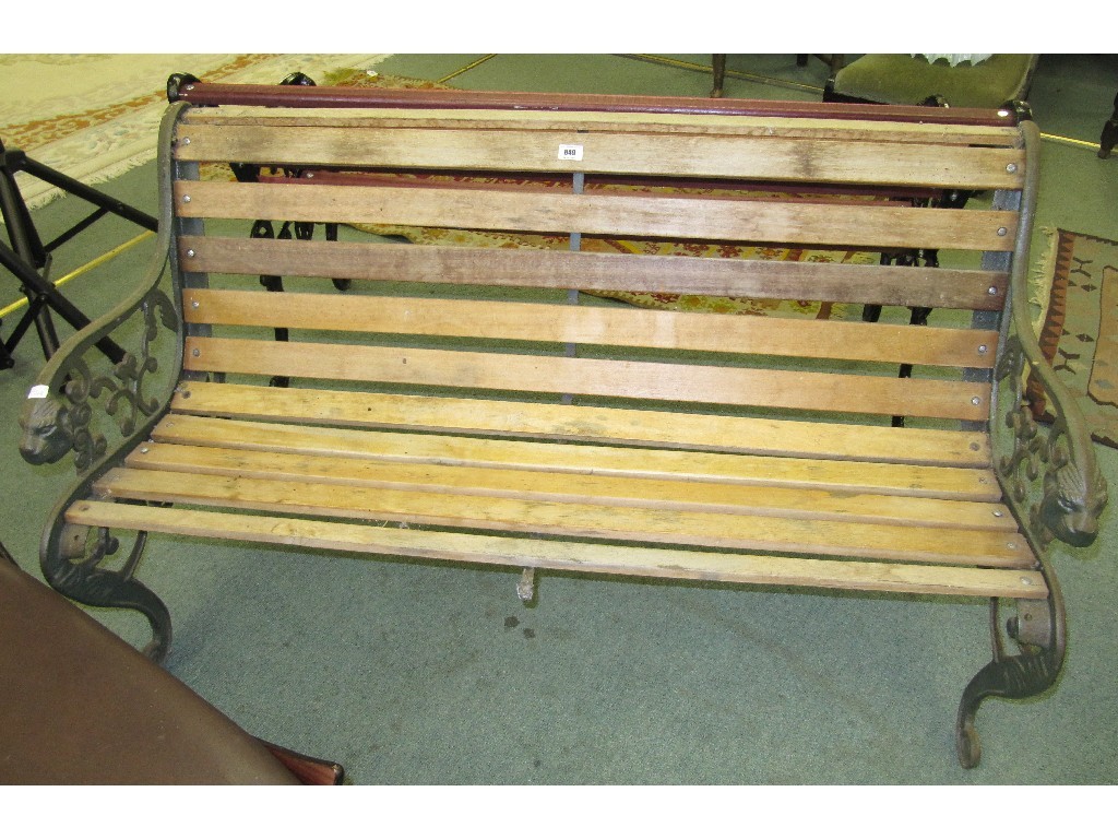 Appraisal: Cast iron garden bench